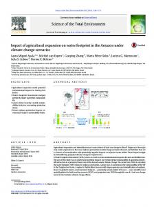 Impact of agricultural expansion on water footprint in the Amazon ...