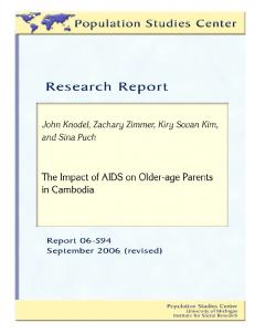 Impact of AIDS on Older-age Parents in Cambodia - Population ...