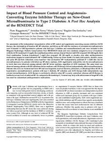 Impact of Blood Pressure Control and Angiotensin