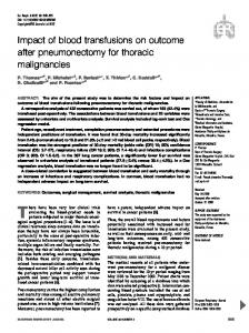 Impact of blood transfusions on outcome after ... - Semantic Scholar