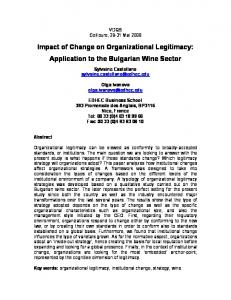 Impact of Change on Organizational Legitimacy - Semantic Scholar