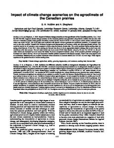 Impact of climate change scenarios on the agroclimate of the ...