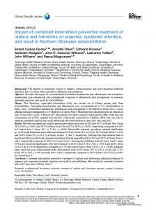 Impact of combined intermittent preventive treatment of malaria and ...