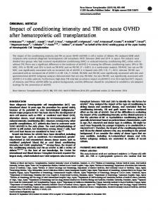 Impact of conditioning intensity and TBI on acute GVHD after ... - Nature