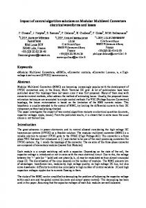 Impact of control algorithm solutions on Modular ... - IEEE Xplore