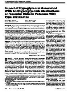 Impact of Hypoglycemia Associated With ... - Diabetes Care
