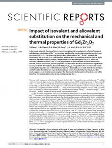 Impact of isovalent and aliovalent substitution on ... - Semantic Scholar