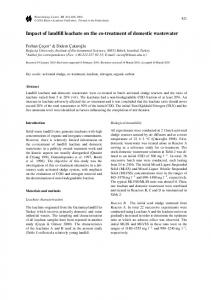 Impact of landfill leachate on the co-treatment of ... - Springer Link