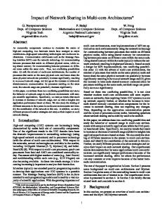 Impact of Network Sharing in Multi-core Architectures - CiteSeerX