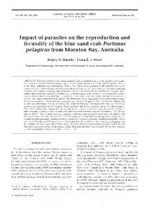 Impact of parasites on the reproduction and fecundity ... - Inter Research