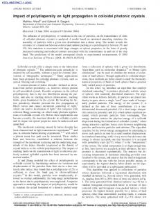 Impact of polydispersity on light propagation in colloidal photonic