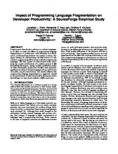 Impact of Programming Language Fragmentation ... - Semantic Scholar