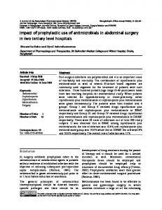 Impact of prophylactic use of antimicrobials in abdominal surgery in ...