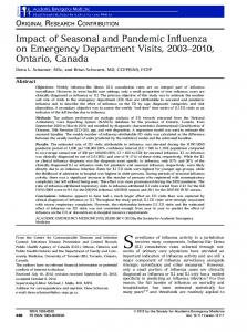 Impact of Seasonal and Pandemic Influenza on ... - Wiley Online Library