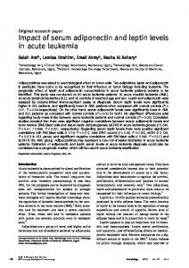 Impact of serum adiponectin and leptin levels in acute leukemia