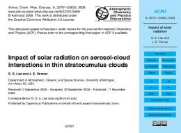 Impact of solar radiation - ACPD