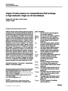 Impact of static pressure on transmembrane fluid