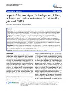 Impact of the exopolysaccharide layer on biofilms ... - Springer Link