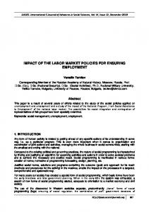 impact of the labor market policies for ensuring employment