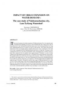 IMPACT OF URBAN EXPANSION ON WATER DEMAND : The case ...