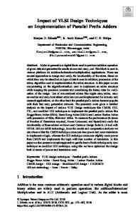 Impact of VLSI Design Techniques on Implementation