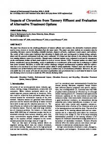 Impacts of Chromium from Tannery Effluent and ... - CyberLeninka