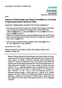 Impacts of Deforestation and Climate Variability on