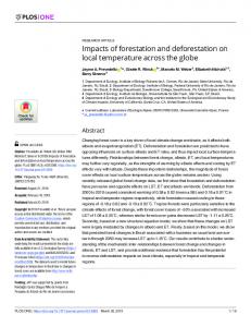 Impacts of forestation and deforestation on local temperature ... - PLOS