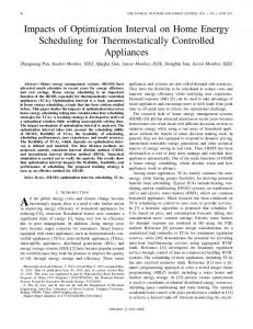 Impacts of Optimization Interval on Home Energy ... - IEEE Xplore