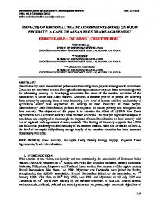 impacts of regional trade agreements (rtas) on food security