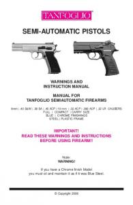 Impag Semiautomatic pistol - Tanfoglio