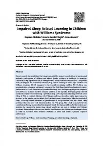 Impaired Sleep-Related Learning in Children with