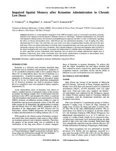 Impaired Spatial Memory after Ketamine