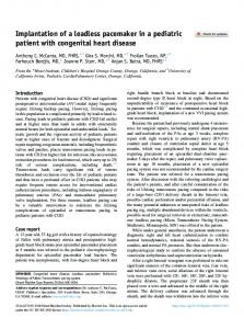 Implantation of a leadless pacemaker in a pediatric patient with