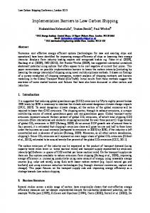 Implementation Barriers to Low Carbon Shipping - UCL Discovery