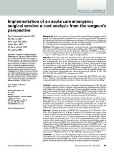 Implementation of an acute care emergency surgical service: a cost ...