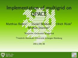 Implementation of multigrid on QPACE