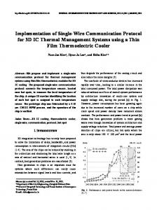 Implementation of Single-Wire Communication Protocol for 3D ... - JSTS