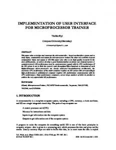 IMPLEMENTATION OF USER INTERFACE FOR ...