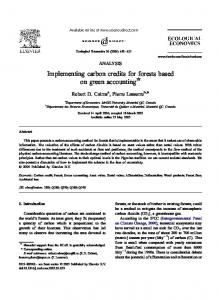 Implementing carbon credits for forests based on green accounting