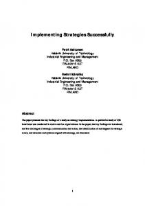 Implementing Strategies Successfully