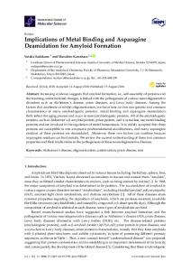 Implications of Metal Binding and Asparagine Deamidation for ... - MDPI