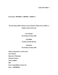 Implicit Color Effects 1 Running head: HUPBACH, A ... https://www.researchgate.net/.../The-mere-exposure-effect-is-sensitive-to-color-inform...