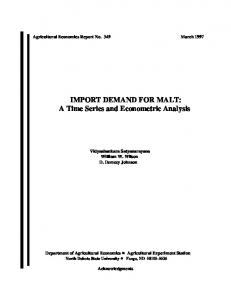 IMPORT DEMAND FOR MALT: A Time Series and ... - AgEcon Search