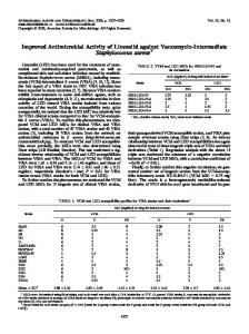 Improved Antimicrobial Activity of Linezolid against Vancomycin