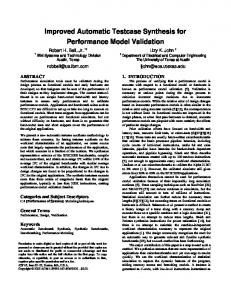 Improved Automatic Testcase Synthesis for Performance ... - CiteSeerX