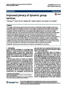 Improved privacy of dynamic group services | EURASIP Journal on ...