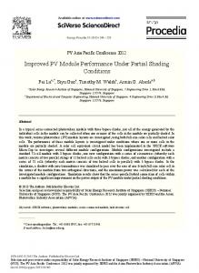 Improved PV Module Performance under Partial ...