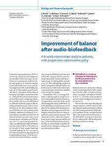 Improvement of balance after audio-biofeedback