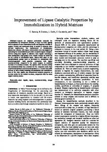 Improvement of Lipase Catalytic Properties by ...